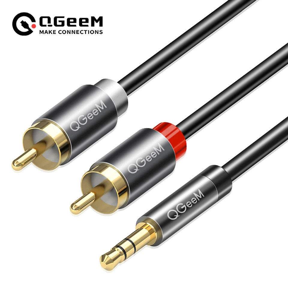 QGeeM RCA Cable 2RCA to 3.5 Au - Home Cinema Subwoofer review and price