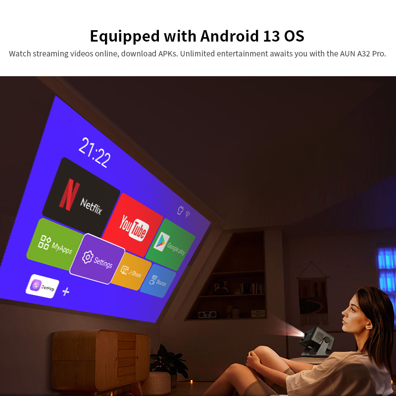 AUN Android Projector A32 Pro  - Home Cinema Hdmi review and price