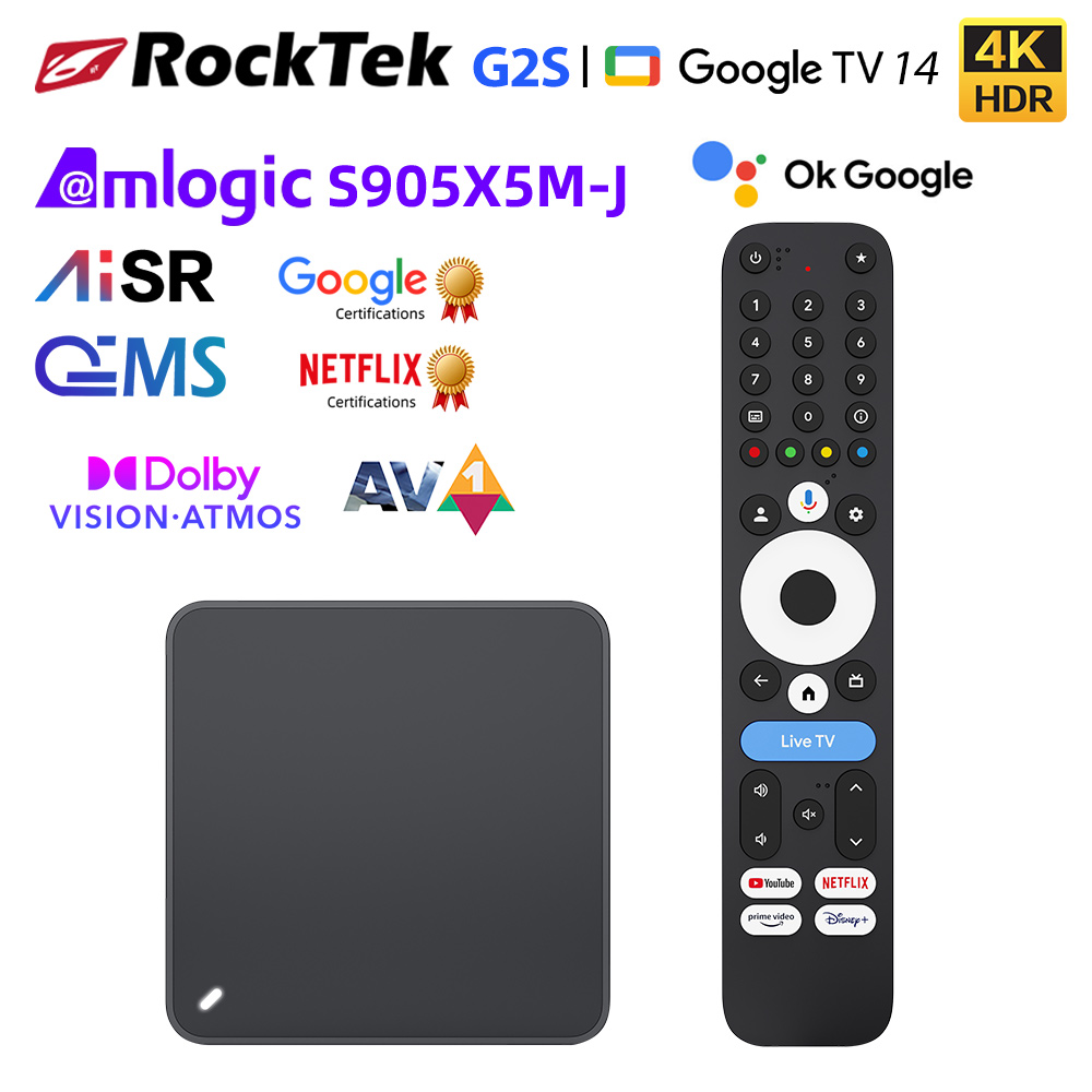 RockTek G2S UHD Google TV Box  - Home Cinema Google review and price