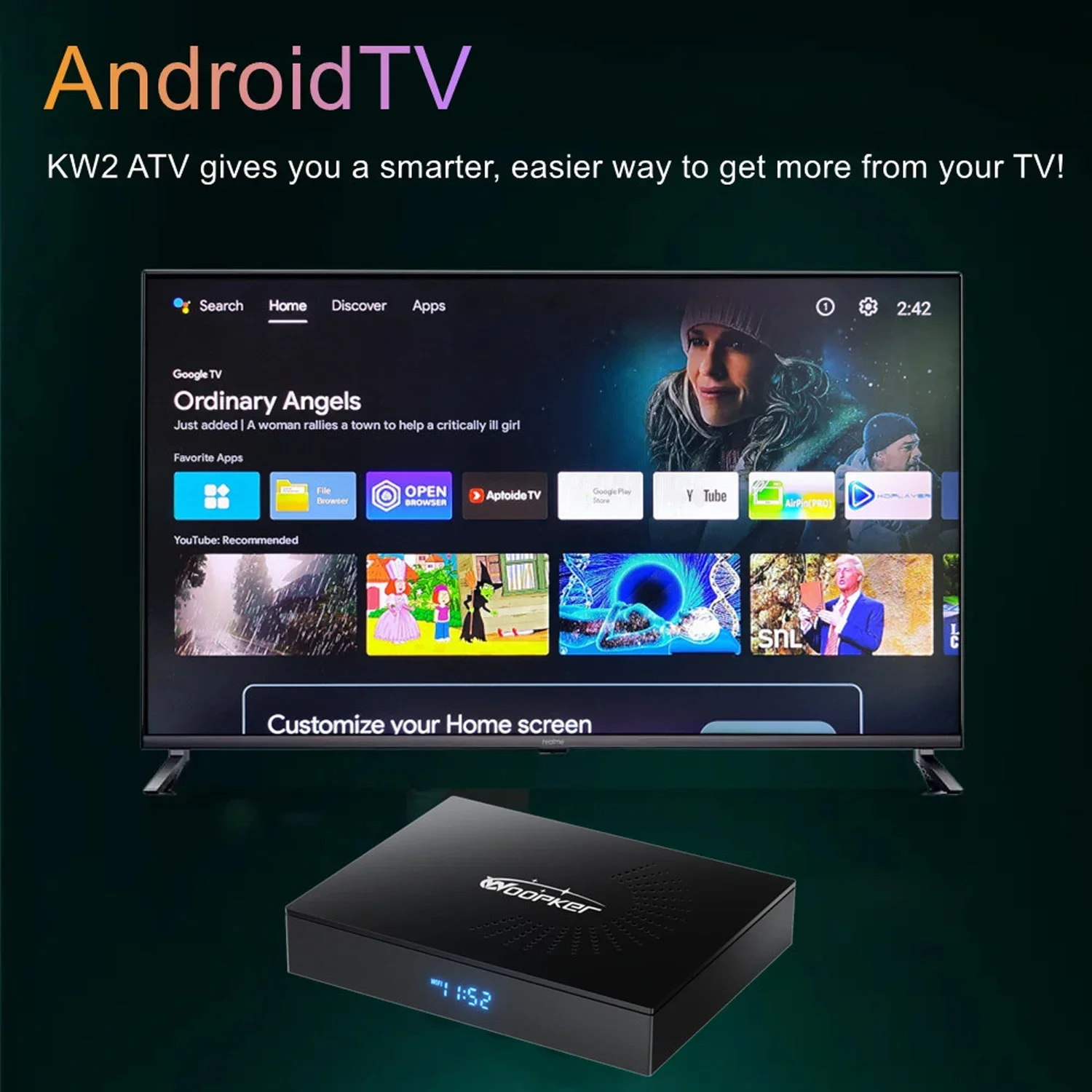 Woopker KW2 Android 14 TV Box  - Home Cinema Google review and price