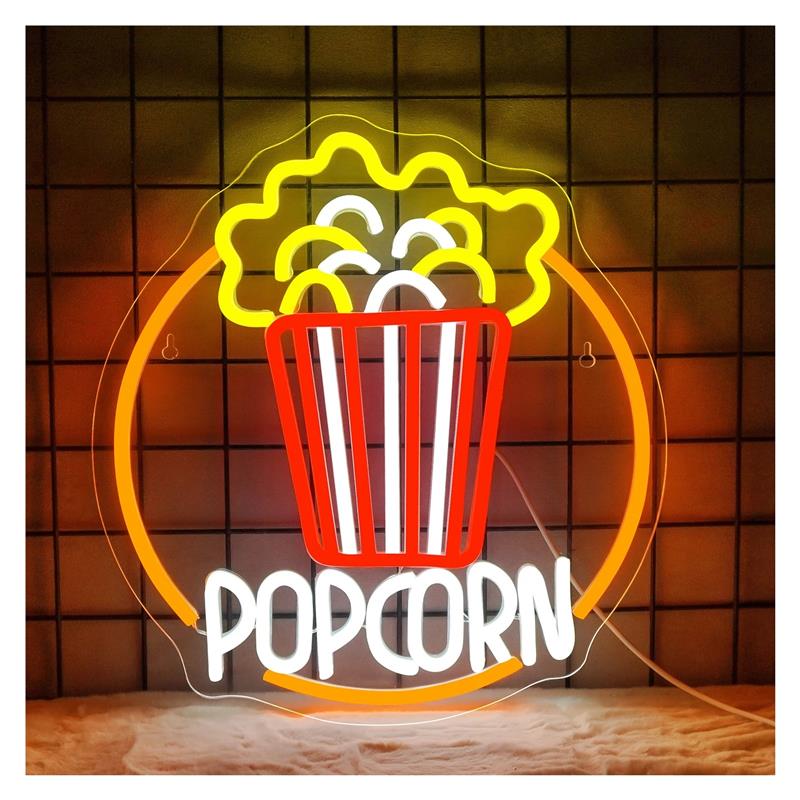 Popcorn Neon Sign Dimmable USB - Home Cinema Today review and price