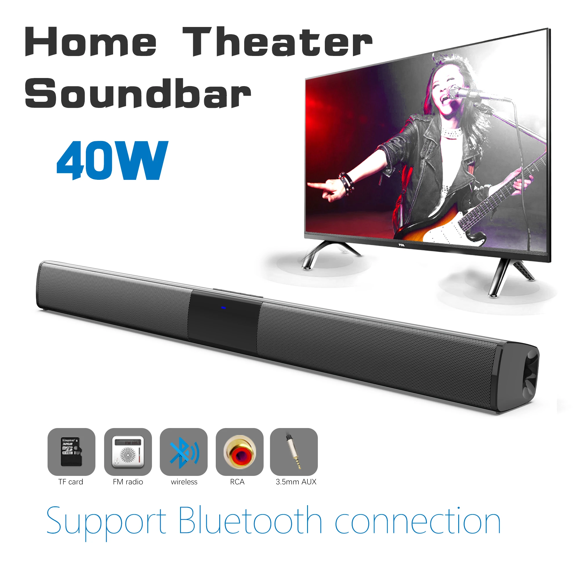 40W High Power Soundbar for TV - Home Cinema Subwoofer review and price