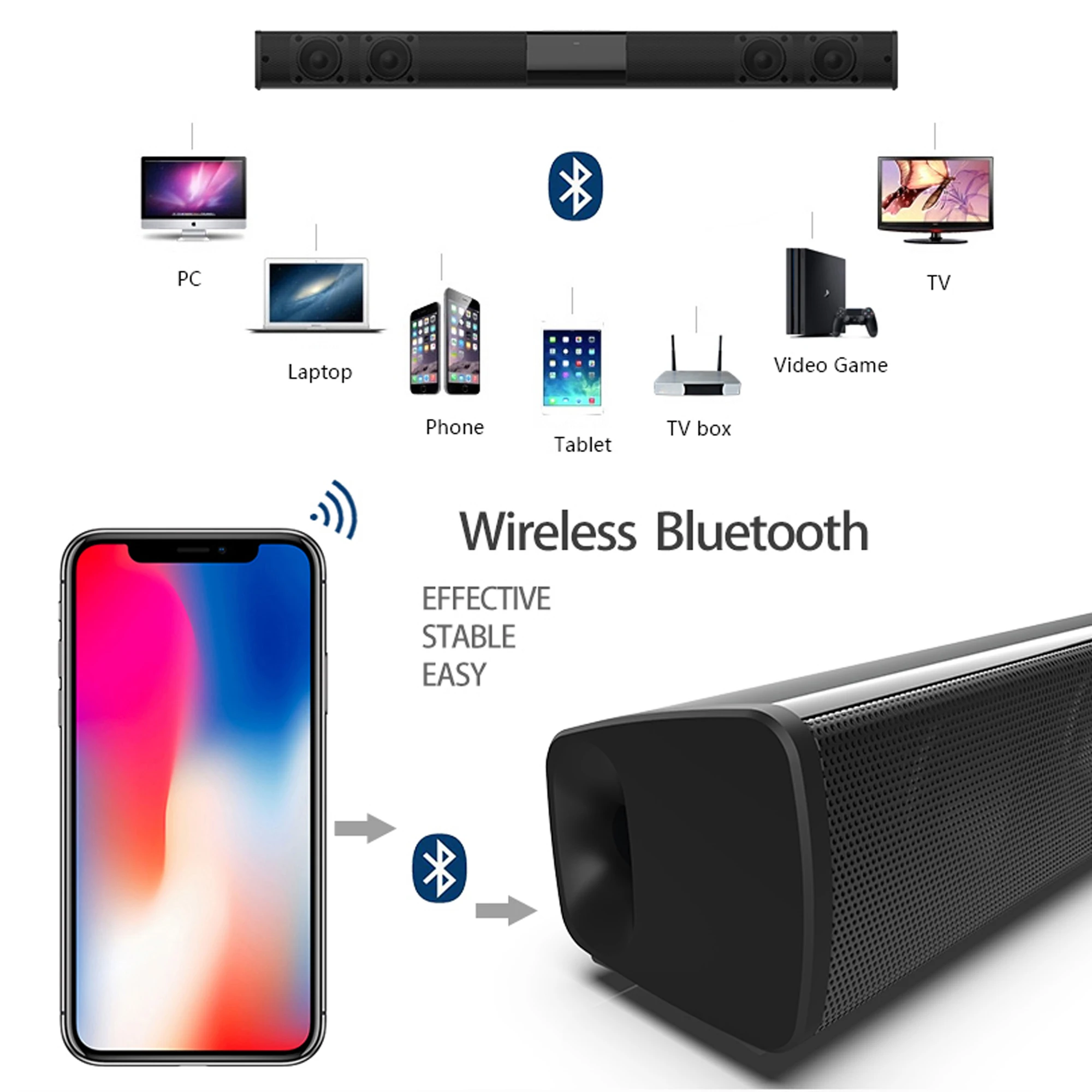 40W High Power Soundbar for TV - Home Cinema Subwoofer review and price