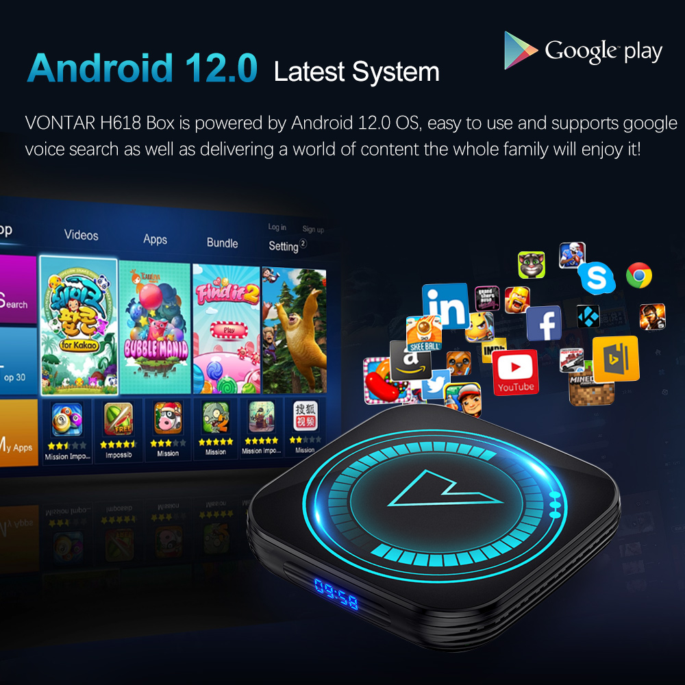 VONTAR H618 Smart TV Box Andro - Home Cinema Google review and price