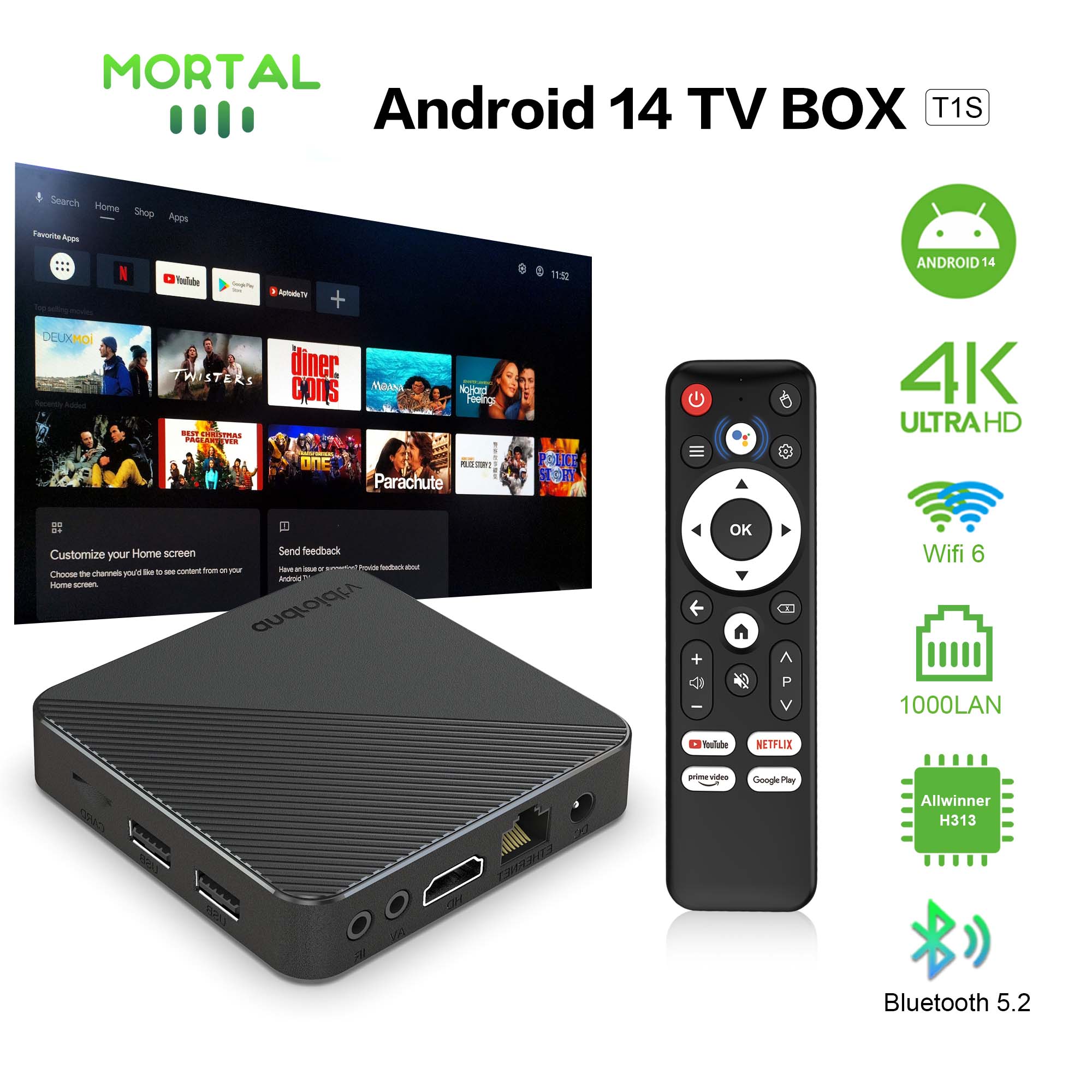 Android14 TV Box Smart Home Th - Home Cinema Google review and price